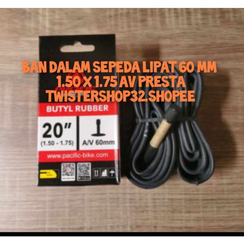 Ban dalam sepeda lipat ,minivelo bmx 20&quot; 60 mm AV presta pentil panjang ORIGINAL Pacific