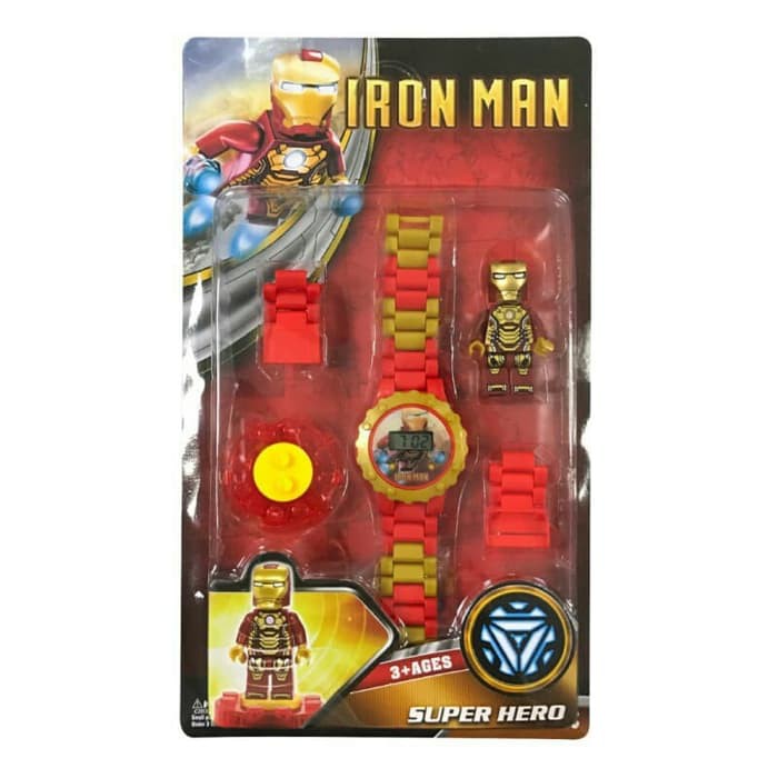 MOMBABY1 Jam Tangan Anak Avengers Rakitan atau Kado Mainan Anak Cowok Avengers