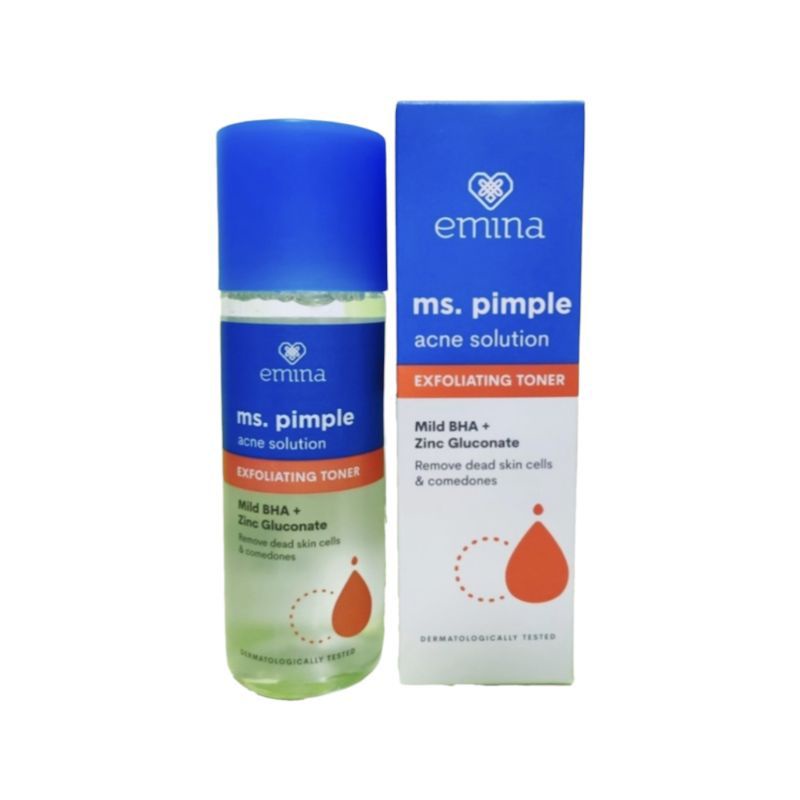 EMINA Ms. Pimple Acne Solution Exfoliating Toner Mild BHA + Zinc Gluconate - 100ml