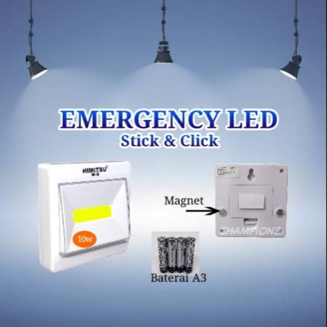 Lampu Tempel LED/Emergency LED 10w Terang dengan Magnet HO10