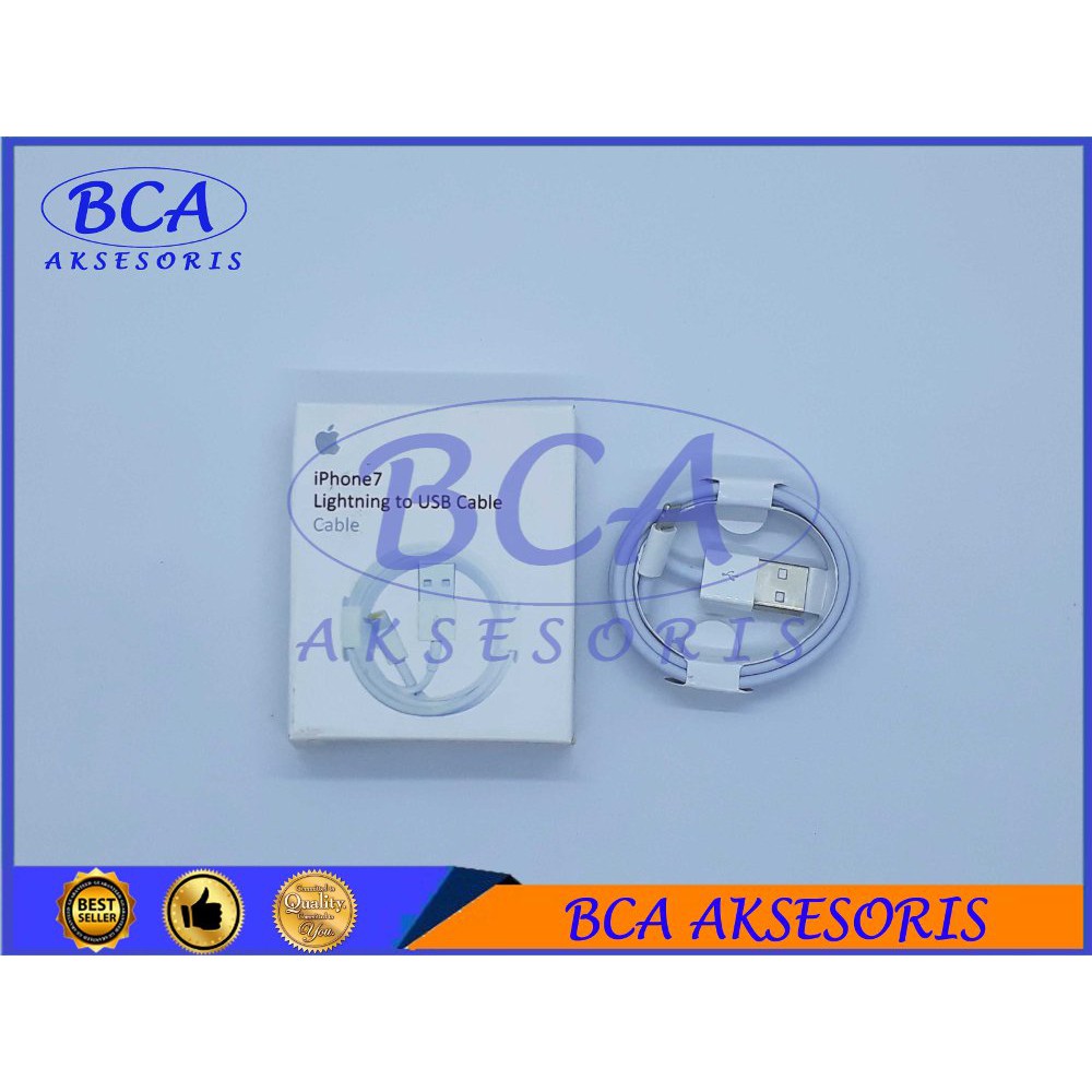 KABEL DATA - CABLE APPLE IPHONE 7 - 6 - 5 USB WHITE ORI 99 PERSEN
