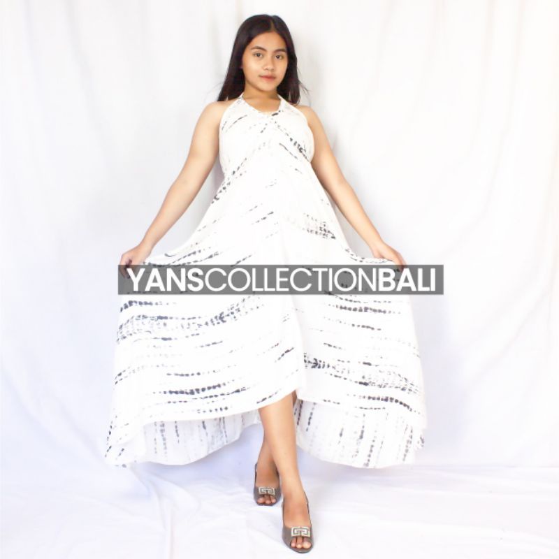 Maxi Dress Piramid BALI-Snake putih