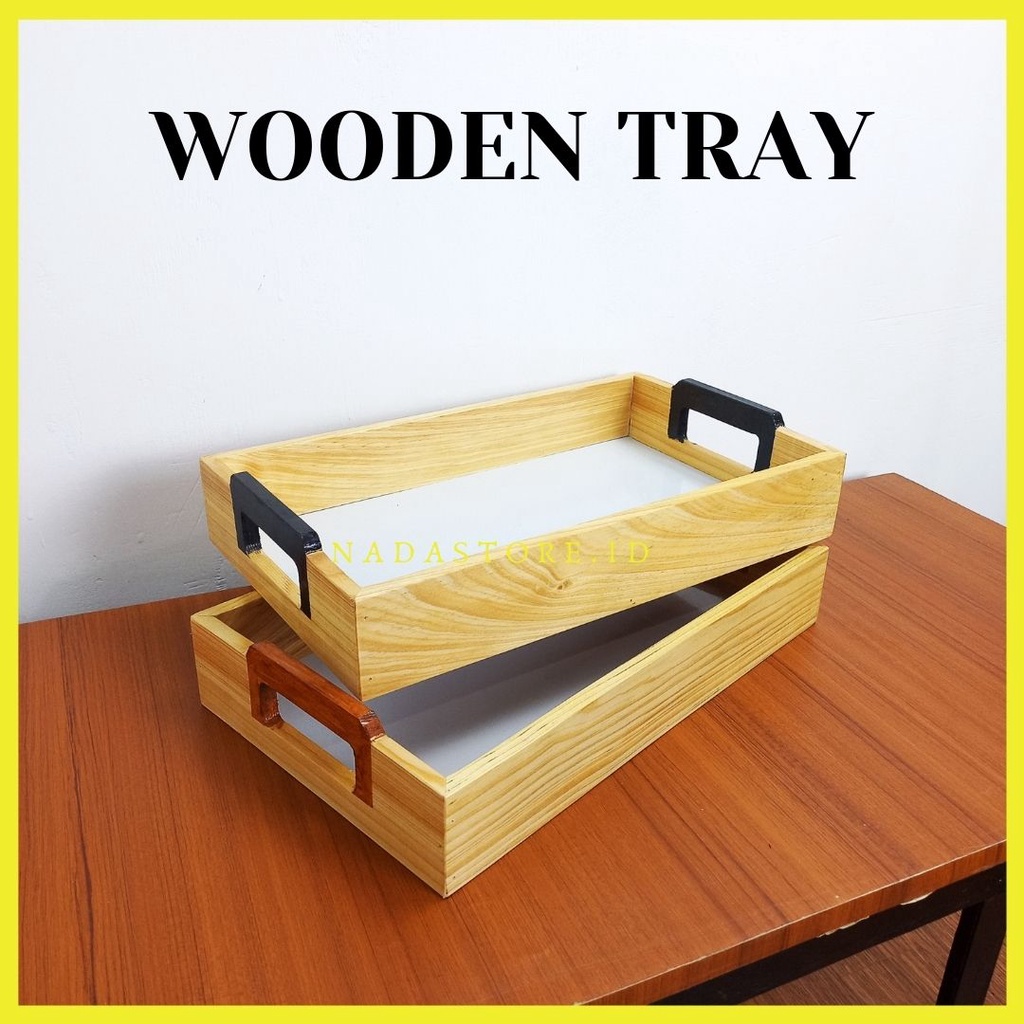 NEW PRODUCT - WOODEN TRAY / NAMPAN KAYU / BAKI / WOODEN SERVING TRAY 35 X 21 X 6 CM