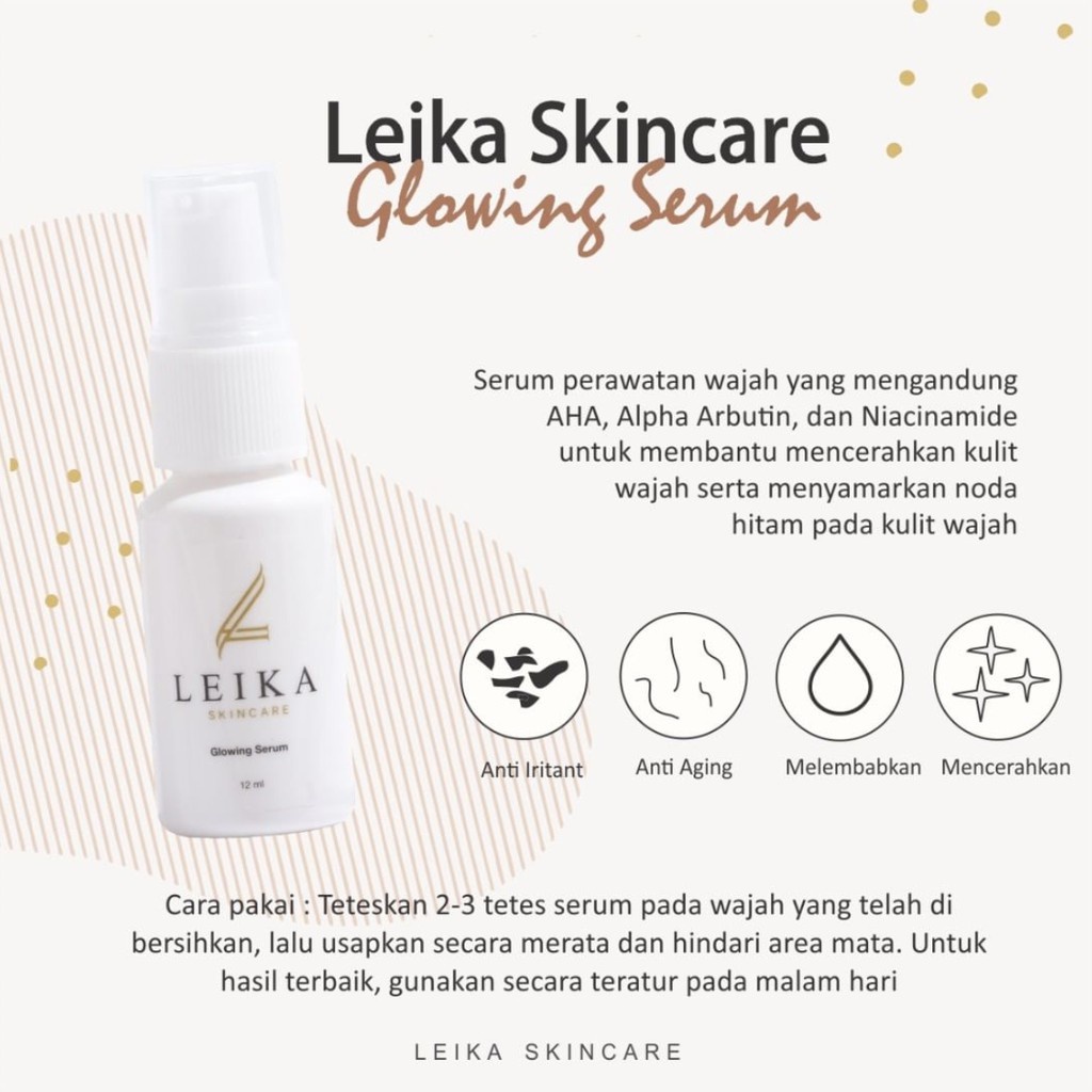 Ampuh! Pelembab Wajah untuk Kulit Wajah Kering dan Kusam Ampun BPOM Pelembab untuk Wajah Buat Kulit Normal Sensitif Glowing Serum Leika Skincare 12ml Asli HALAL MUI Resmi BPOM