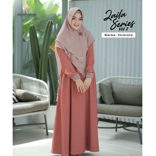 ZAILA SYARI GAMIS SYARI PLUS KHIMAR CERUTY UKURAN S M  L XL XXL XXXL 4XL BUSUI POLOS MAXI DRESS SET 