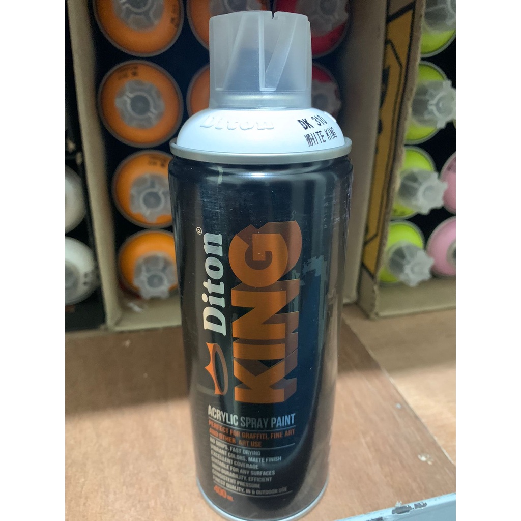 

Cat Semprot DITON KING DK 310 WHITE KING / ACRYLIC GRAFFITI PAINT DOFF 400ml