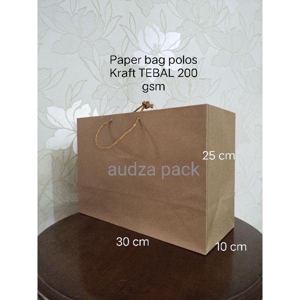 

paperbag brownies 30 x 10 x 25 polos tebal tas kado paper bag aouvenir
