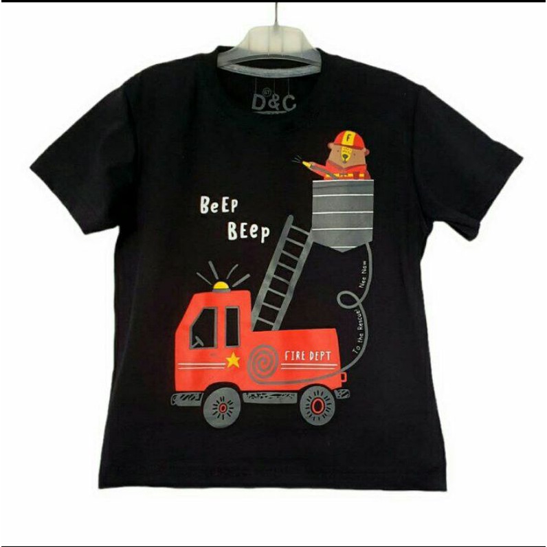 KAOS ANAK GAMBAR PEMADAM KEBAKARAN BEEP BEEP/KAOS ANAK DAMKAR/KAOS ANAK COWOK