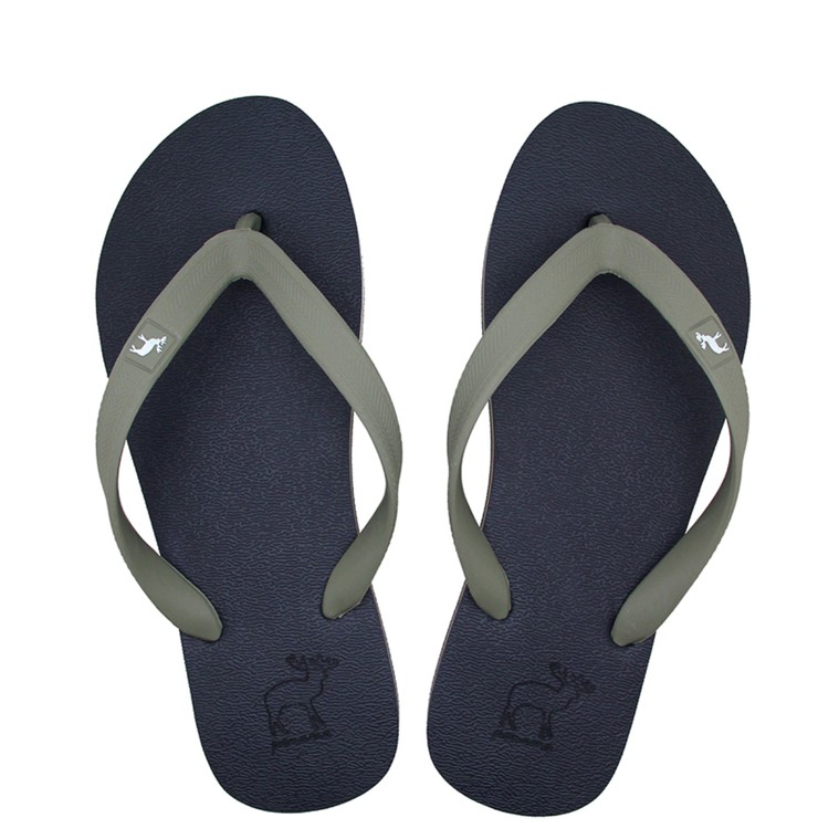 Sandal Panama Classic / Sendal Jepit Pria Navy Hijau Muda M10