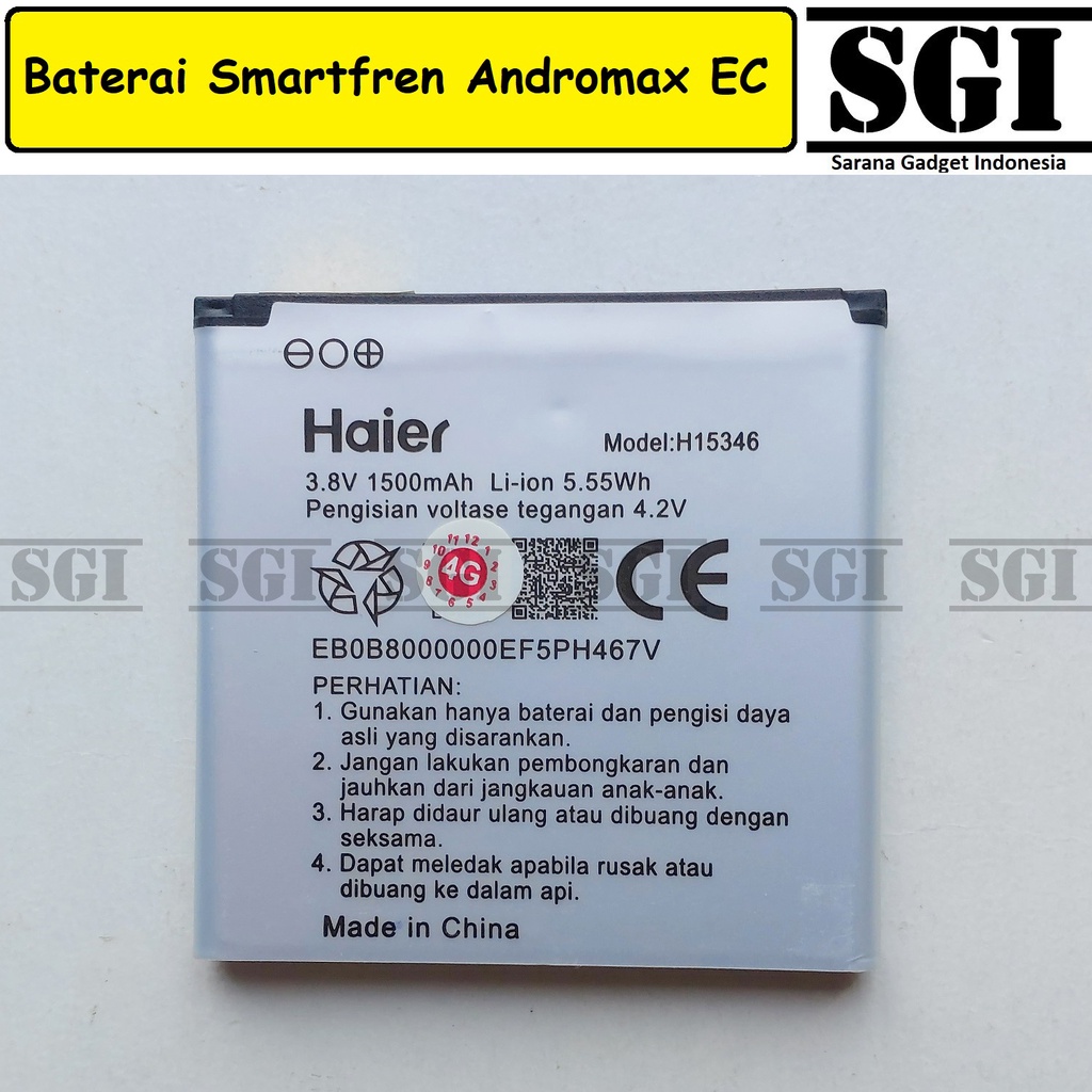 Baterai Smartfren Andromax EC 4G LTE H15346 C46B2H Batre Battery Batrai HP Handphone