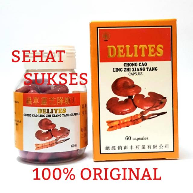 DELITES CAPSULE (CHONG CAO dan LING ZHI XIANG TANG) OBAT DIABETES