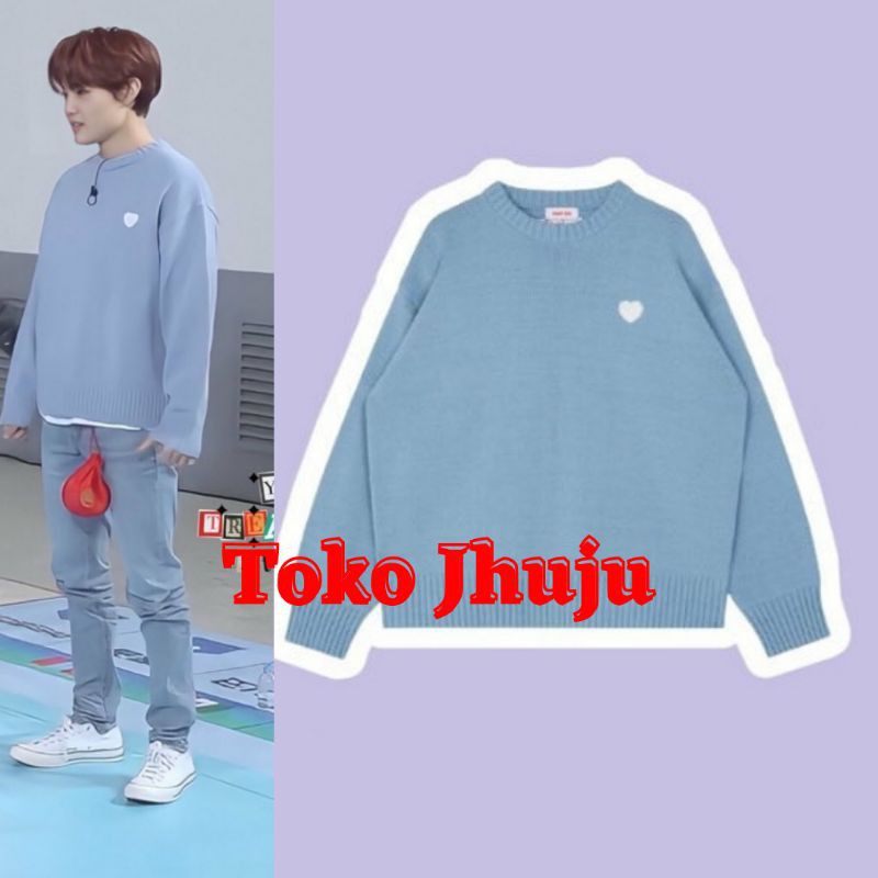 Basic Sweater Treasure Doyoung Style White Heart path