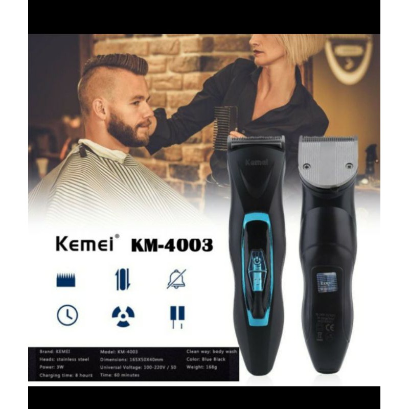 KEMEI KM-4003 Men Waterproof Professional Electric Hair Clipper Trimmer