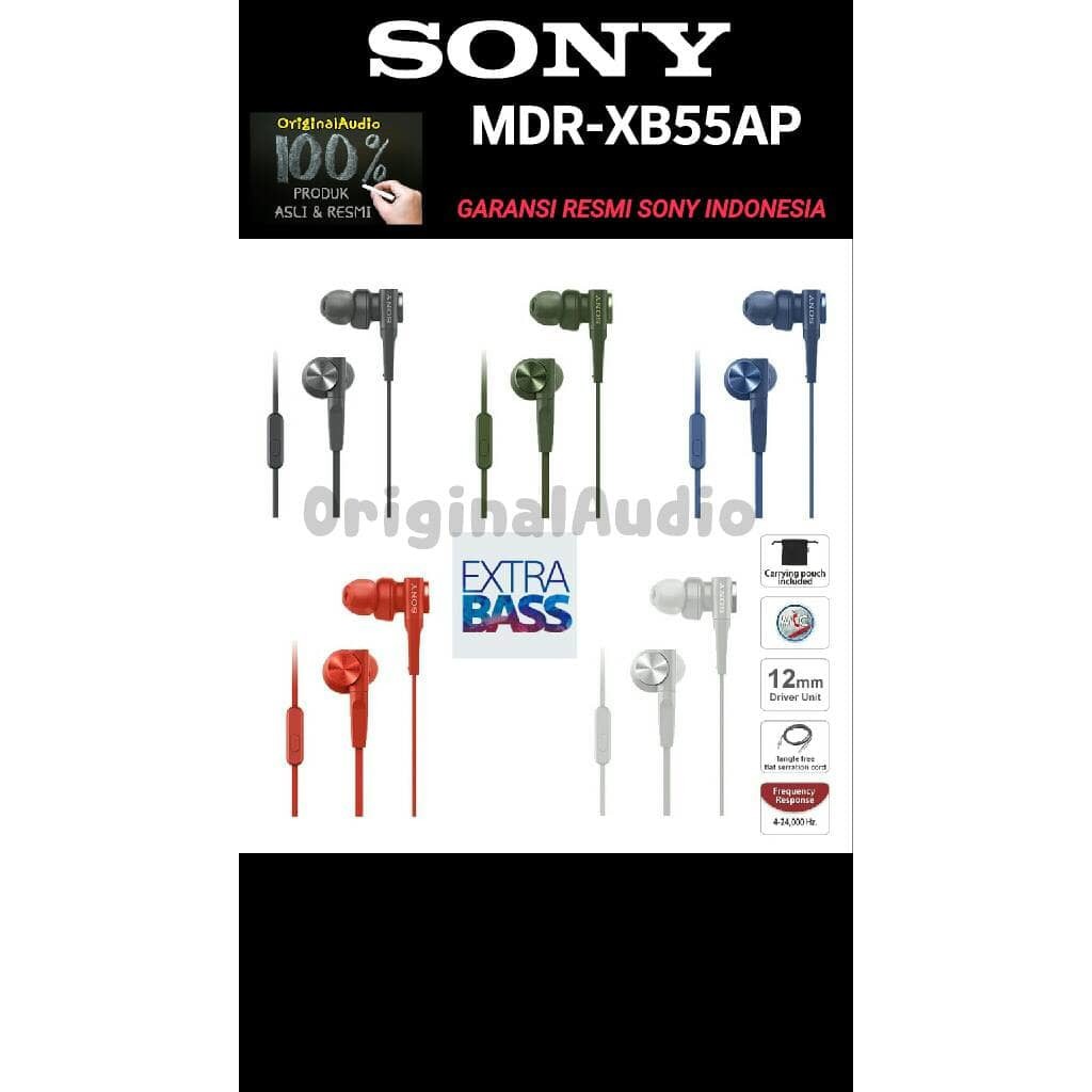 Termurah Sony MDR XB55AP - XB 55 AP Garansi Resmi Sony Indonesia 1 Tahun
