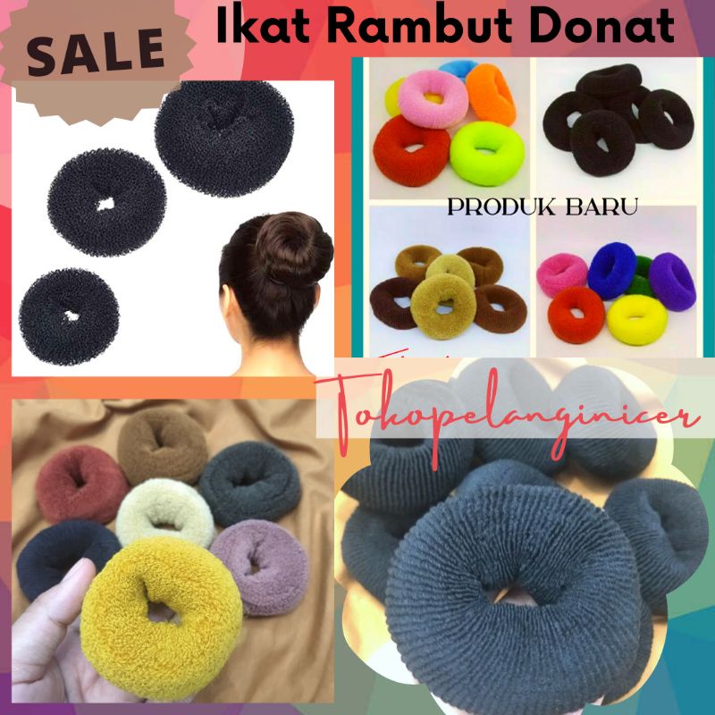 Ikat Rambut Donat Polos RANDOM WARNA - Kunciran Cepol Rambut Murah - KARET Rambut Donat Murah