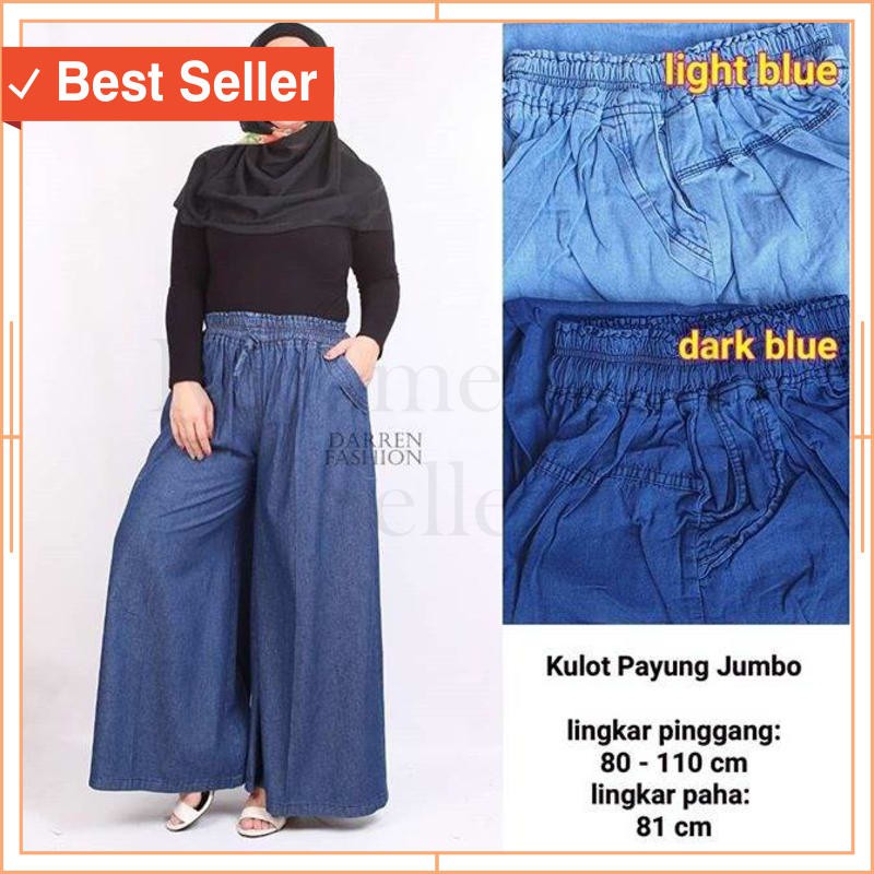 NEW CELANA WANITA MURAH MODEL TERBARU 2020 Celana Panjang Kulot Jumbo Payung . Kulot Denim