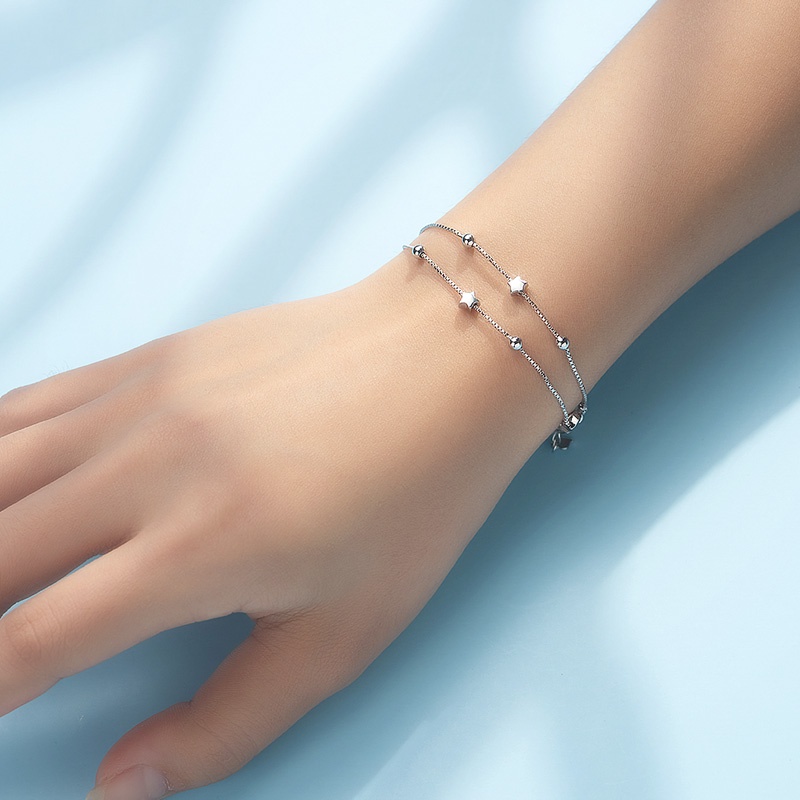 Gelang Lapis Ganda Bahan S925 Silver Untuk Wanita