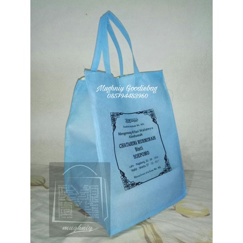 

PROMO Tas Spunbond berkat tahilan/Tas Seminar & sablon nama/event 20 x 20