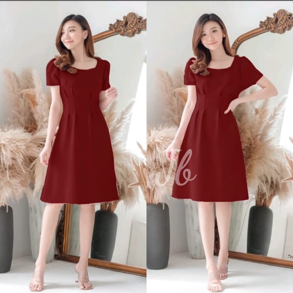 Basic id fashion Dres wanita yolla formal / Dres korean style