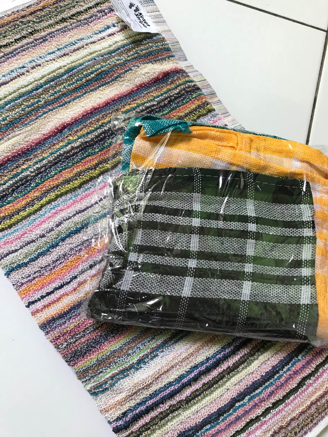 Murah 3pc Lap Piring Kotak / Serbet / Lap Piring Warna Terang