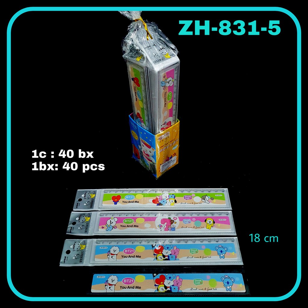 

ILP Penggaris 18cm ZH-831-5 BT21 / Penggaris Plastik / Ruler