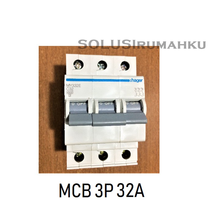 MCB 3 PHASE HAGER 32A / SIKRING 3 PAS 32 AMPERE / MCB 3P 32 A