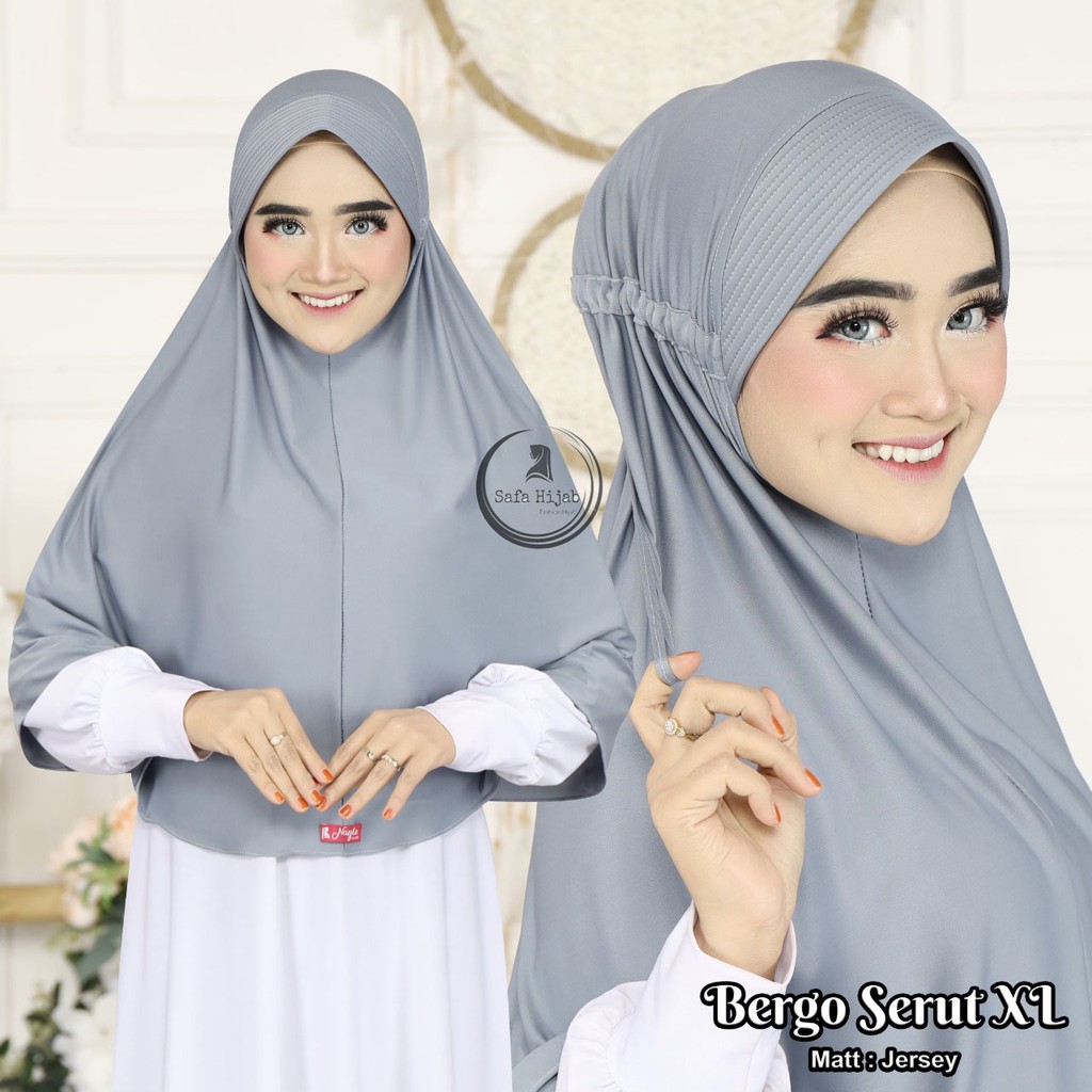 Bergo Serut XL Kerudung Instan Bergo Serut Hijab Bergo serut jersey Termurah Safa Hijab