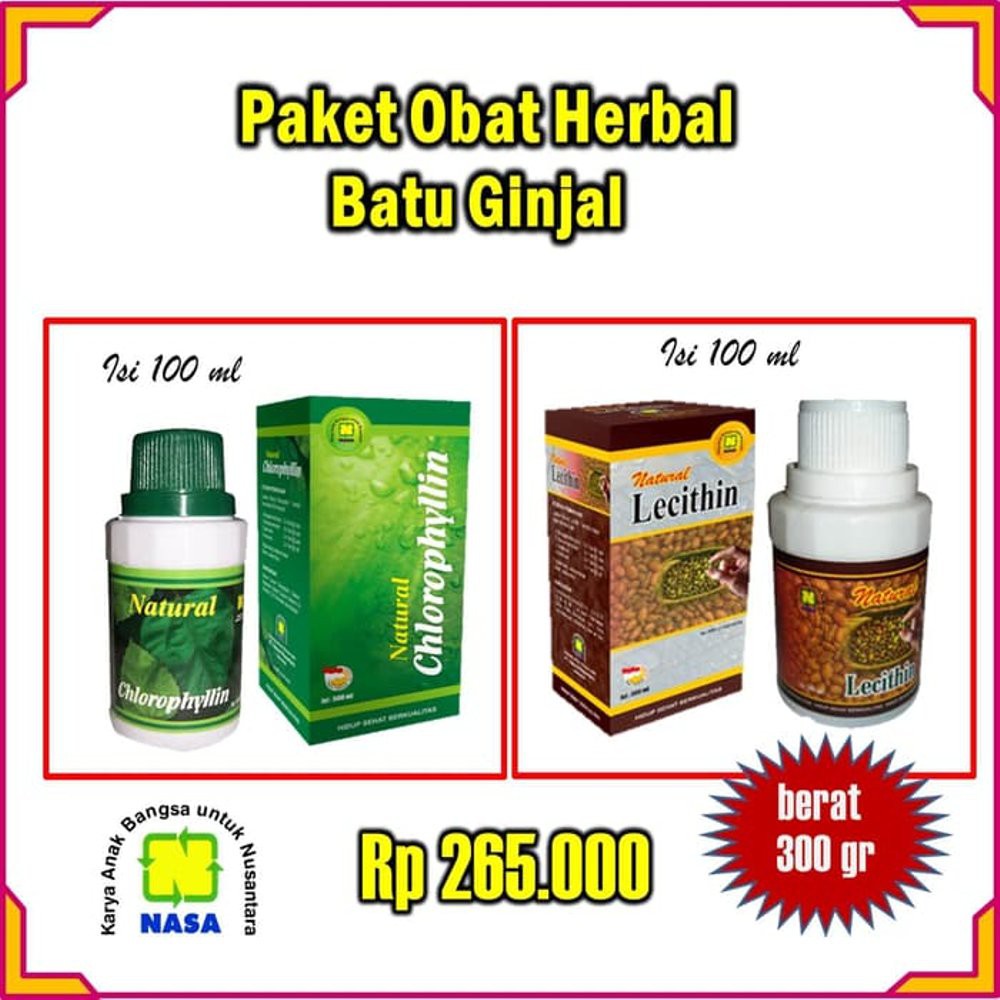PAKET HERBAL NASA OBAT PENYAKIT BATU GINJAL LECITHIN CHLOROPHYLLIN