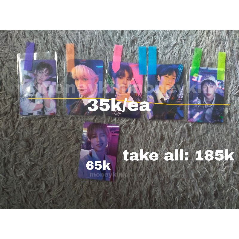 pc glitter changbin chan  seungmin ayen felix han jisung ungu Christmas evel photocard skz stray kid