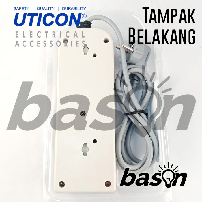 UTICON ST1482SW Power Extension - Stop Kontak 4Lubang 1.5Meter Arde dengan individual switch