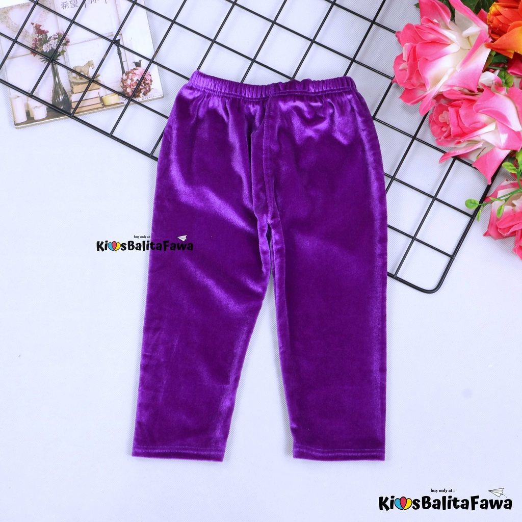 Legging Cleo Uk 3-12 Bulan / Celana Leging Panjang Balita Bludru Polos Anak Perempuan Pants Import