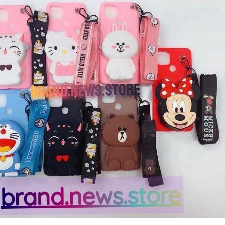 INFINIX HOT 10 PLAY/HOT 8 LITE/NOTE 7 LITE/SOFT CASE KARAKTER DISNEY DOMPET KOIN + GANTUNGAN TALI HP