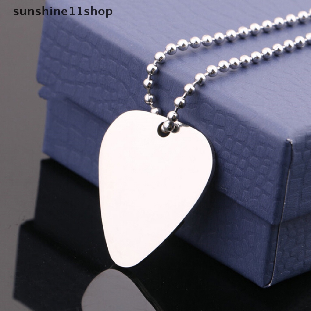 Sho Pick Gitar Warna Silver Dengan Kalung Rantai