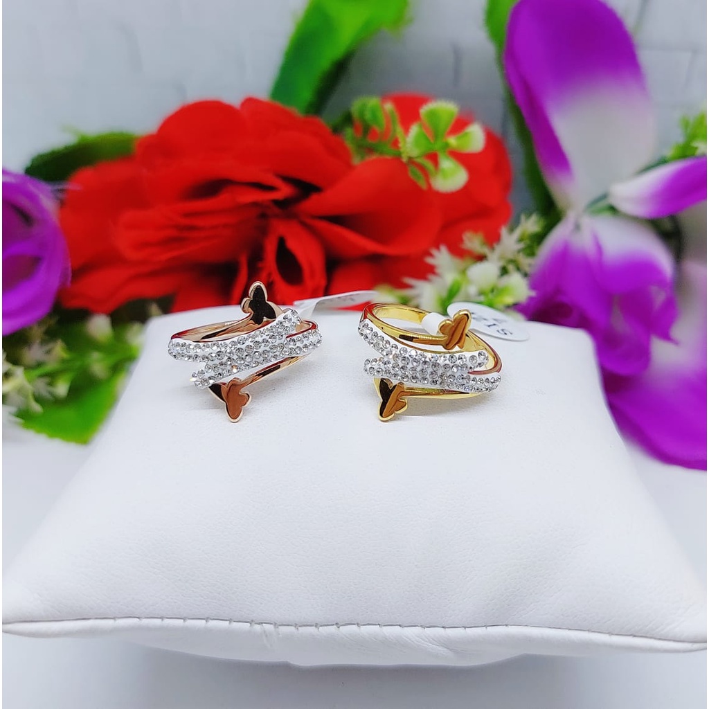 Cincin titanium permata Perhiasan wanita 0063-0065