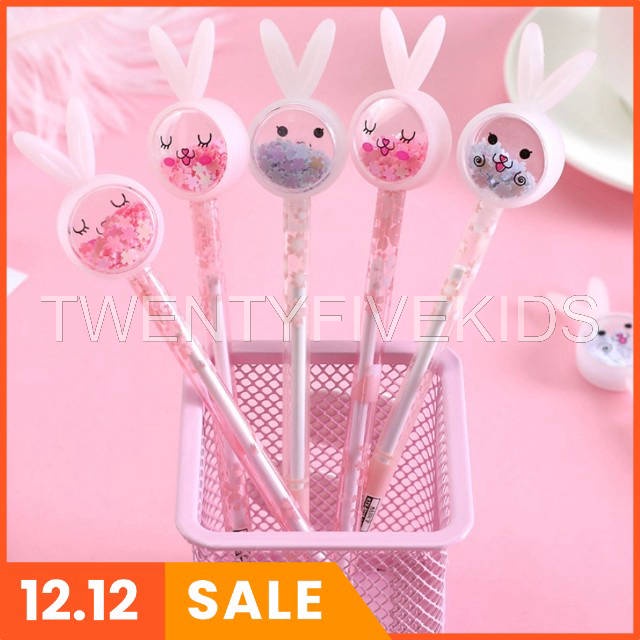 

TWENTYFIVEKIDS - NEW Pulpen Lucu Bunny Cat Bolpoin import Glitter Pen Karakter Kelinci