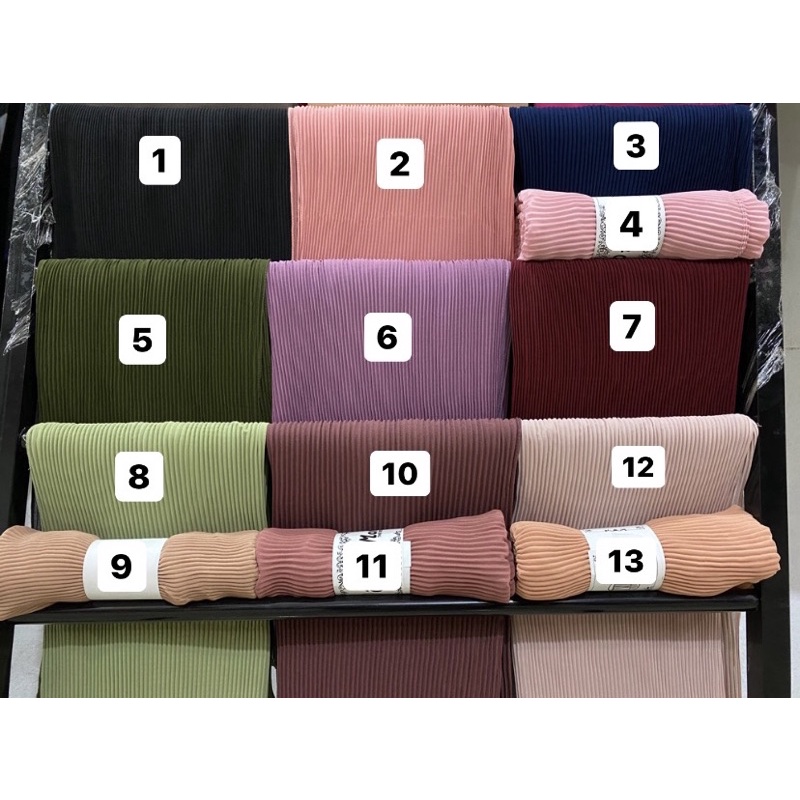 Premium Pashmina Full Plisket Ceruty Babydoll | Hijab Pasmina Lidi | Kerudung pleats