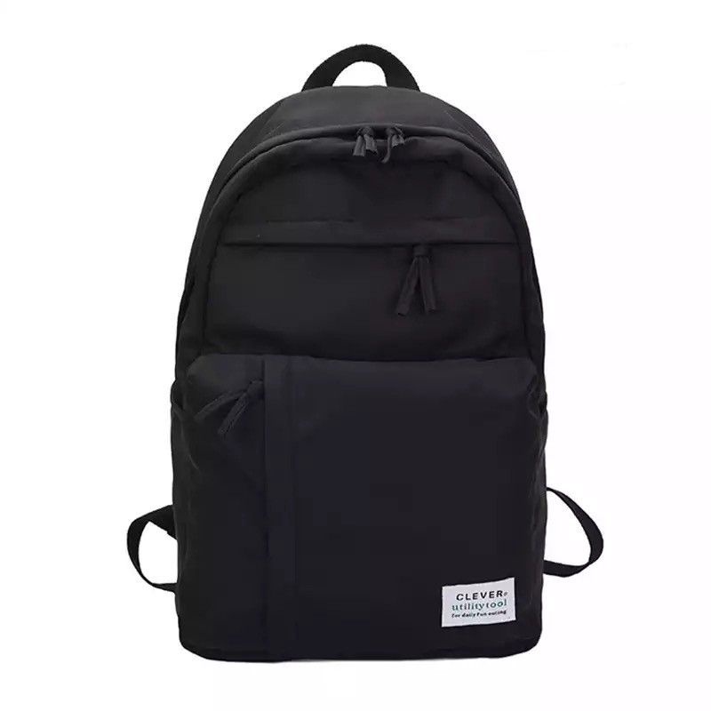 BACKPACK TAS RANSEL HITAM POLOS BLACK SEKOLAH KERJA KULIAH PRIA WANITA CEWEK COWOK KADO HADIAH BERKUALITAS TERJANGKAU