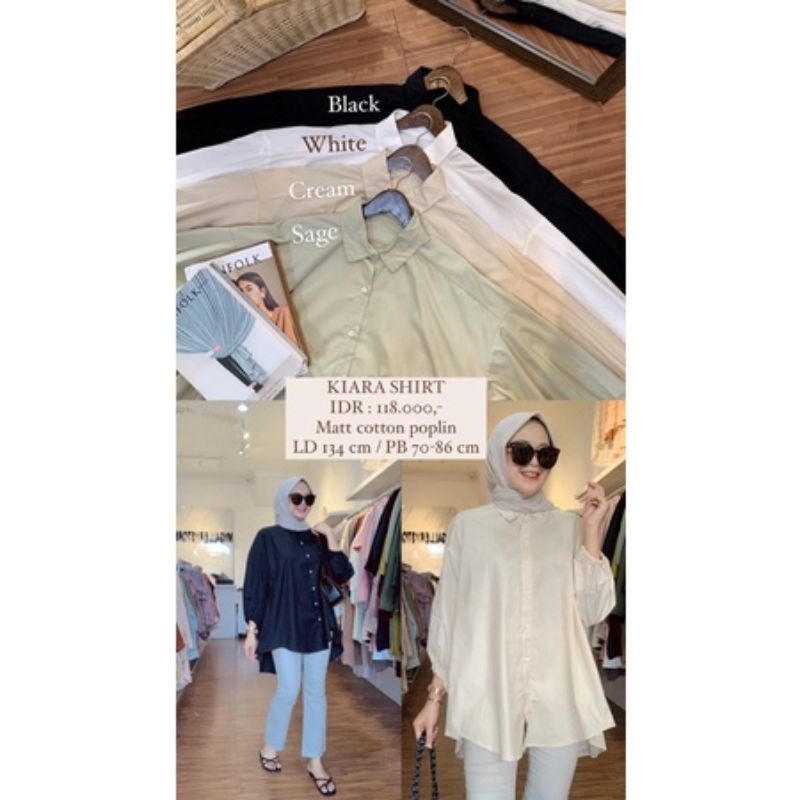 Kemeja wanita oversize Katun Poplin