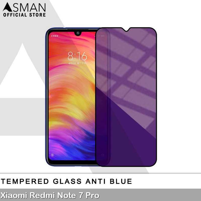 Tempered Glass Blue Light Full Lem Xiaomi Note 7 Pro Anti Radiasi Screen Protector