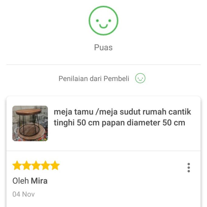 Jual meja tamu /meja sudut rumah cantik tinghi 50 cm papan diameter 50