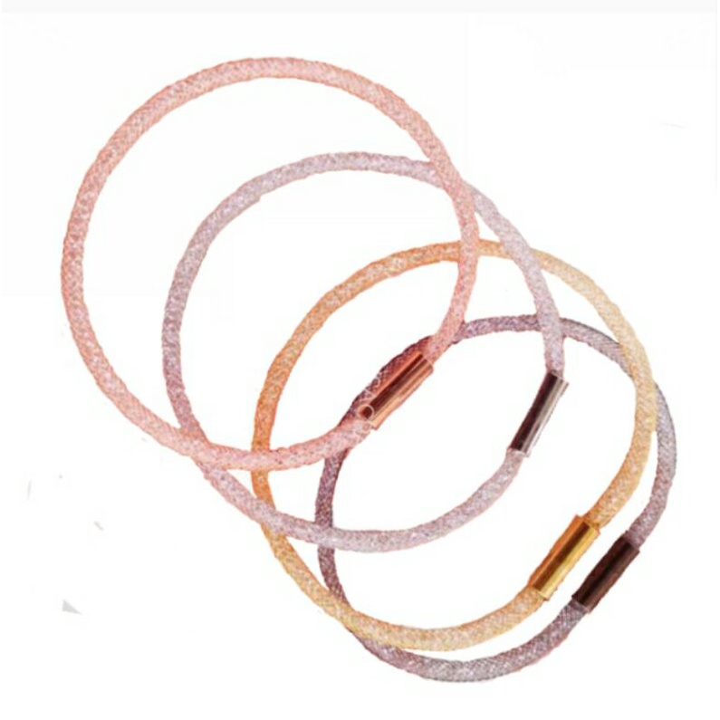 Gelang Gliter Swarovski Magnet Bahan Charm Emas