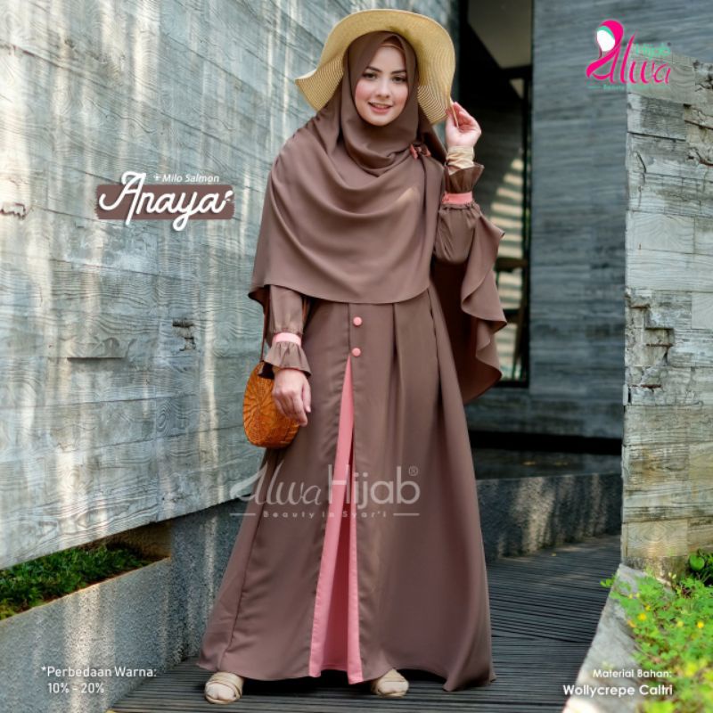 Gamis Dewasa Jumbo XXL | Gamis Anaya Set Hijab ORI Alwa Hijab