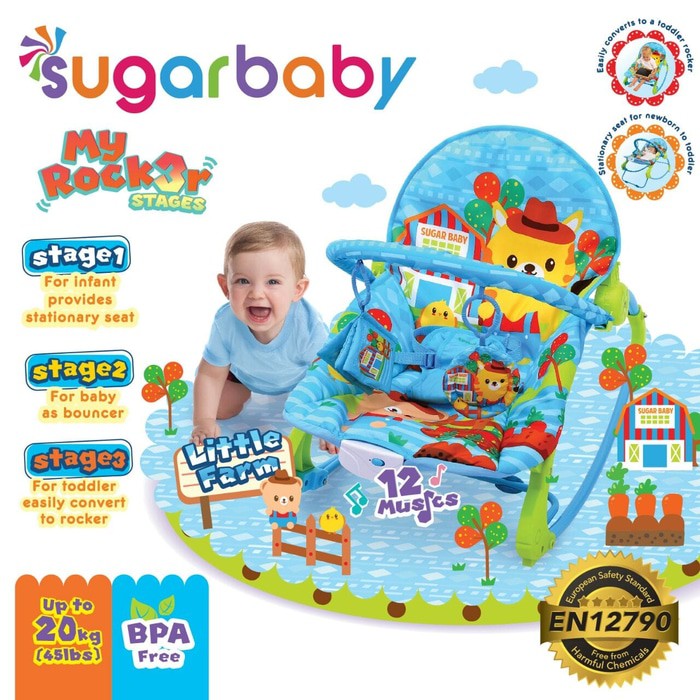Sugar Baby 10 in 1 Premium Rocker & My Rocker 3 Stages / Bouncer Bayi Sugar Baby-4