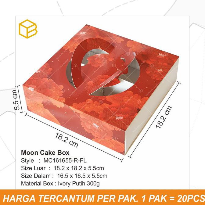 

Hanya Disini] Box Kemasan Kue Bulan Kotak Moon Cake Imlek Cny | Tc - Mc161655 R-Fl - Red Flower