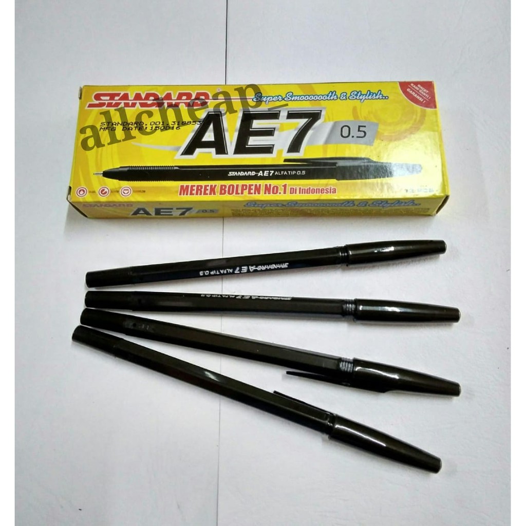 ballpoint pulpen bolpen pena bolpoin standard AE7 0.05mm black / hitam