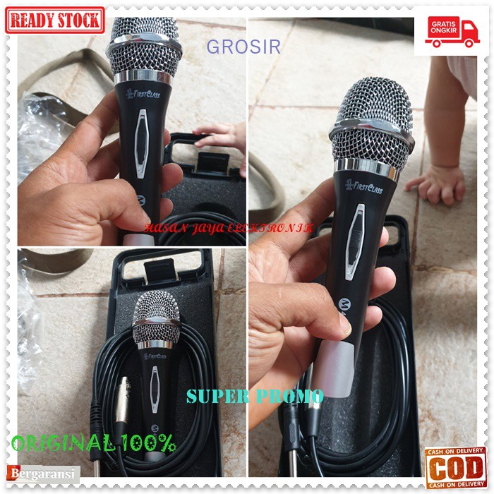 G465 Firstclass Mic kabel Microphone sing golden song cable karaoke vocal audio sound mik pengeras suara pro profesional vokal mikrophone dynamic aux asli music DYNAMIC CLASS 1 G465   Bahan dari ABS Langsung nyala. Gk pake baterai suara mantap