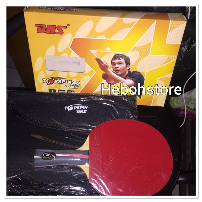 Jual BAT BET TENIS MEJA PING PONG DHS TOP SPIN 40 BONUS COVER ORIGINAL Murah