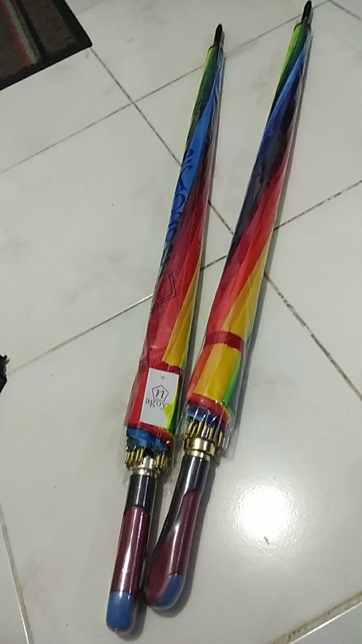 [ Polos Eceran ] Payung Golf Besar Jumbo Pelangi Rainbow 16 Jari Kuat Kokoh Payung Jualan Dan Foto