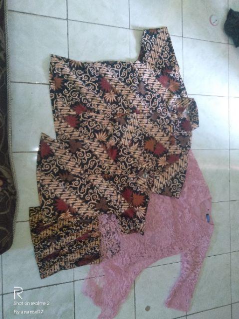 Couple Batik Fina Rok Plisket Wanita Dan Kemeja Batik Ayah Dan Anak