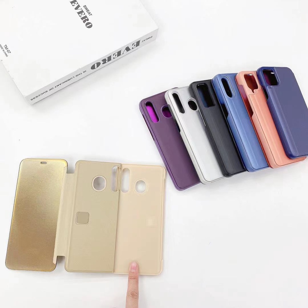 ( FLIP MIROR )  SAMSUNG A22 5G / SAMSUNG M22 5G  Case Clear View  FlipMiror